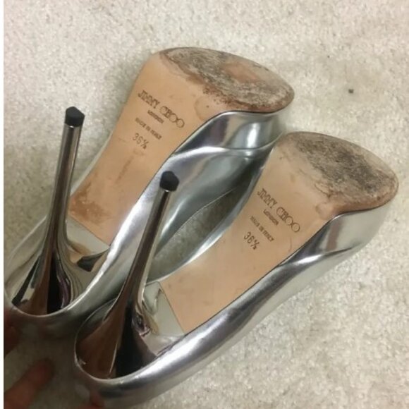 Jimmy Choo Patent leather silver heels - Picture 8 of 15
